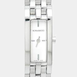 Pre Owned Nina Ricci N00172 White Dial Stainless Steel Women's Wristwatch 14 mm
