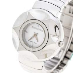 Pre Owned Nina Ricci White Mother of Pearl Stainless Steel N024.12 Women's Wristwatch 30 mm