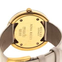 Nina Ricci White Mother Of Pearl Gold Plated Steel Diamonds N024.83 Women's Wristwatch 36 mm
