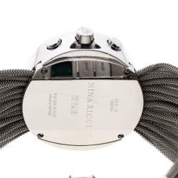 Pre Owned Nina Ricci Silver White Stainless Steel Diamonds N021.15 Chronograph Women's Wristwatch 32 mm
