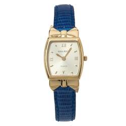 Pre Owned Nina Ricci Royal Blue Leather Gold Plated Women's Wristwatch 19mm