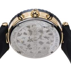 Nina Ricci Mother Of Pearl Black Ceramic Gold Tone Stainless Steel Chronograph Classic N034998SM Women's Wristwatch 40 mm