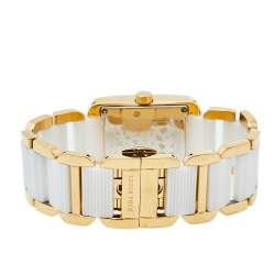Pre Owned Nina Ricci Silver Gold Plated Stainless Steel Ceramic NO62003SM Women's Wristwatch 24 mm 