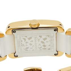 Pre Owned Nina Ricci Silver Gold Plated Stainless Steel Ceramic NO62003SM Women's Wristwatch 24 mm 