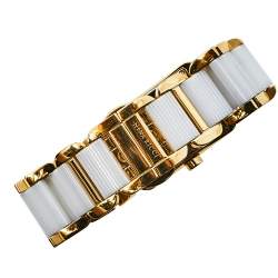 Pre Owned Nina Ricci Silver Gold Plated Stainless Steel Ceramic NO62003SM Women's Wristwatch 24 mm 