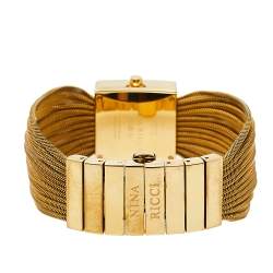 Pre Owned Nina Ricci Silver Gold Plated Stainless Steel NO19.42 Women's Wristwatch 24 mm