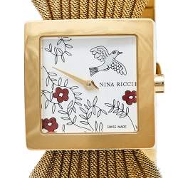 Pre Owned Nina Ricci Silver Gold Plated Stainless Steel NO19.42 Women's Wristwatch 24 mm