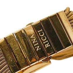 Pre Owned Nina Ricci Silver Gold Plated Stainless Steel NO19.42 Women's Wristwatch 24 mm