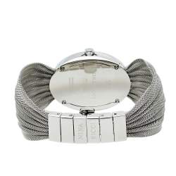 Pre Owned Nina Ricci Mother Of Pearl Stainless Steel Pleated Mesh N035.13 Women's Wristwatch 25 mm