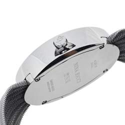 Pre Owned Nina Ricci Mother Of Pearl Stainless Steel Pleated Mesh N035.13 Women's Wristwatch 25 mm