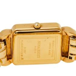 Pre Owned Nina Ricci Mother of Pearl Gold Plated Stainless Steel D950 Women's Wristwatch 18 mm