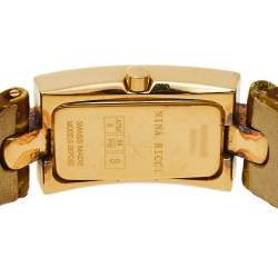 Pre Owned Nina Ricci Gold Plated Stainless Steel Leather N002428 Women’s Wristwatch 16 mm