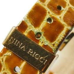 Pre Owned Nina Ricci Gold Plated Stainless Steel Leather N002428 Women’s Wristwatch 16 mm