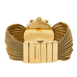 Pre Owned Nina Ricci Silver Gold Tone Stainless Steel N021.45 Women's Wristwatch 31 mm