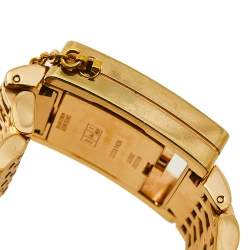 Pre Owned Nina Ricci Grey/Pink Floral Gold Plated Stainless Steel N02253 Women's Wristwatch 22 MM