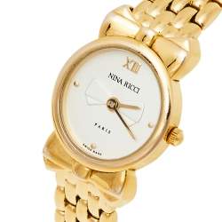 Pre Owned Nina Ricci Silver Gold Plated Stainless Steel D953 Women's Wristwatch 20 mm