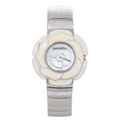Nina Ricci Mother Of Pearl Enamel Camellia Motif Stainless Steel N051002SM Women's Wristwatch 40 mm