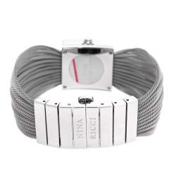 Pre Owned Nina Ricci Mother of Pearl Stainless Steel Diamonds N019.12 Women's Wristwatch 24 mm
