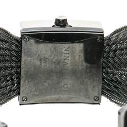 Pre Owned Nina Ricci Black PVD Coated Stainless Steel Diamonds NO19.92 Women's Wristwatch 24 mm