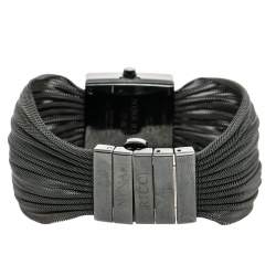 Pre Owned Nina Ricci Black PVD Coated Stainless Steel Diamonds NO19.92 Women's Wristwatch 24 mm