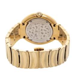 Pre Owned Nina Ricci Mother Of Pearl Gold Plated Stainless Steel N1080SM Women's Wristwatch 36 mm
