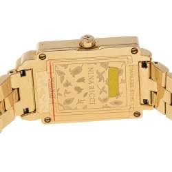 Pre Owned Nina Ricci Mother of Pearl Gold Plated Stainless Steel N100006SM Women's Wristwatch 24 mm