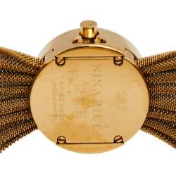 Pre Owned Nina Ricci White Gold Plated Stainless Steel NO21.42 Women's Wristwatch 20 mm