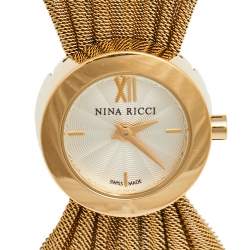 Pre Owned Nina Ricci White Gold Plated Stainless Steel NO21.42 Women's Wristwatch 20 mm