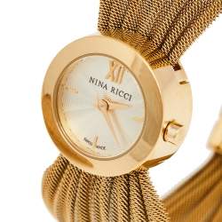 Pre Owned Nina Ricci White Gold Plated Stainless Steel NO21.42 Women's Wristwatch 20 mm