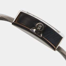 Pre Owned Nina Ricci White Mother of Pearl Stainless Steel Diamond N019.12 Women's Wristwatch 24 mm