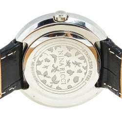 Pre Owned Nina Ricci Black Stainless Steel Leather N064006SM Women's Wristwatch 32 mm