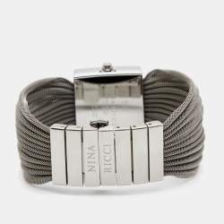 Pre Owned Nina Ricci White Mother of Pearl Stainless Women's N019.12 Quartz Watch 24 mm