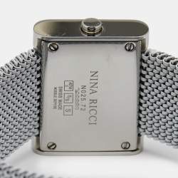 Pre Owned Nina Ricci White Diamond Stainless Steel N025.72.20.60 Women's Wristwatch 28 mm