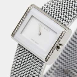 Pre Owned Nina Ricci White Diamond Stainless Steel N025.72.20.60 Women's Wristwatch 28 mm