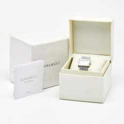 Pre Owned Nina Ricci White Diamond Stainless Steel N025.72.20.60 Women's Wristwatch 28 mm