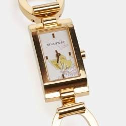 Pre Owned Nina Ricci White Gold Plated Stainless Steel NO2042 Women's Wristwatch 14 mm