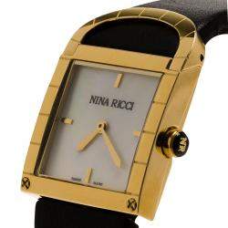 Pre Owned Nina Ricci White Gold-Plated Stainless Steel Classic Women's Wristwatch 29MM