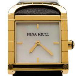 Pre Owned Nina Ricci White Gold-Plated Stainless Steel Classic Women's Wristwatch 29MM