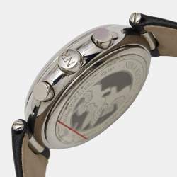 Nina Ricci Silver Stainless Steel Leather N034-15 Unisex Wristwatch 40 mm