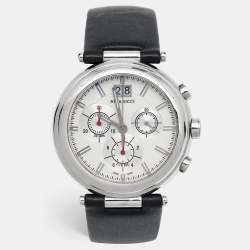 Nina Ricci Silver Stainless Steel Leather N034-15 Unisex Wristwatch 40 mm