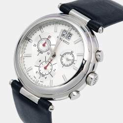 Nina Ricci Silver Stainless Steel Leather N034-15 Unisex Wristwatch 40 mm
