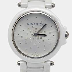 Nina Ricci  White High-Tech Ceramic Stainless Steel NO68005SM Women's Wristwatch 36.50 mm