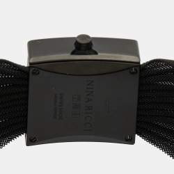 Nina Ricci Black PVD Coated Stainless Steel Diamonds NO19.92 Women's Wristwatch 24 mm
