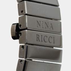 Nina Ricci Black PVD Coated Stainless Steel Diamonds NO19.92 Women's Wristwatch 24 mm