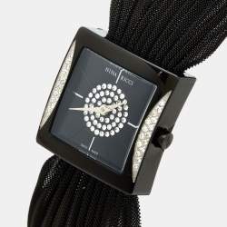 Nina Ricci Black PVD Coated Stainless Steel Diamonds NO19.92 Women's Wristwatch 24 mm