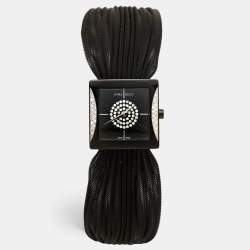 Nina Ricci Black PVD Coated Stainless Steel Diamonds NO19.92 Women's Wristwatch 24 mm