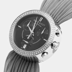 Nina Ricci Black Stainless Steel Diamonds N021.15 Quartz Chronograph Women's Wristwatch 31 mm