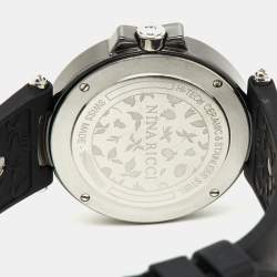 Nina Ricci Black Hi-Tech Ceramic Stainless Steel Silicone Rubber NO68010SM Women's Wristwatch 36.50 mm