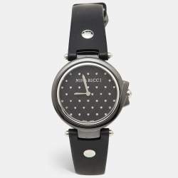 Nina Ricci Black Hi-Tech Ceramic Stainless Steel Silicone Rubber NO68010SM Women's Wristwatch 36.50 mm