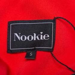 مملوكة مسبقًا فستان نوكي كريب سترتش أحمر شيري بلا أكمام مقاس صغير - سمول